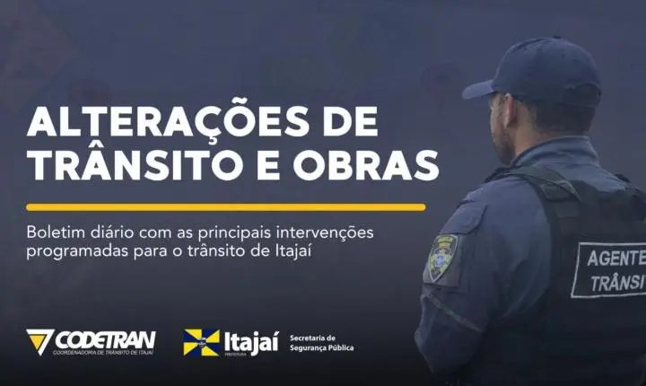 Segue alterações no trânsito programadas para terça-feira, dia 10;