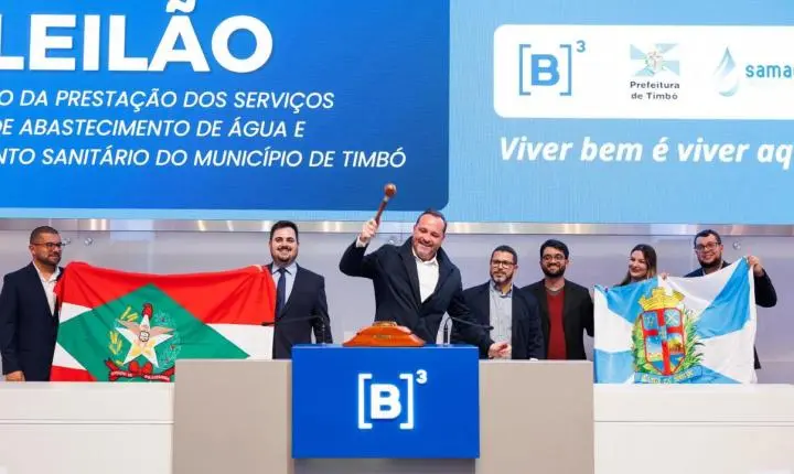 Timbó realiza leilão da concessão dos serviços de esgoto e água e define nova operadora pelos próximos 35 anos, com outorga de R$ 60 milhões e 15% de desconto sobre tarifas