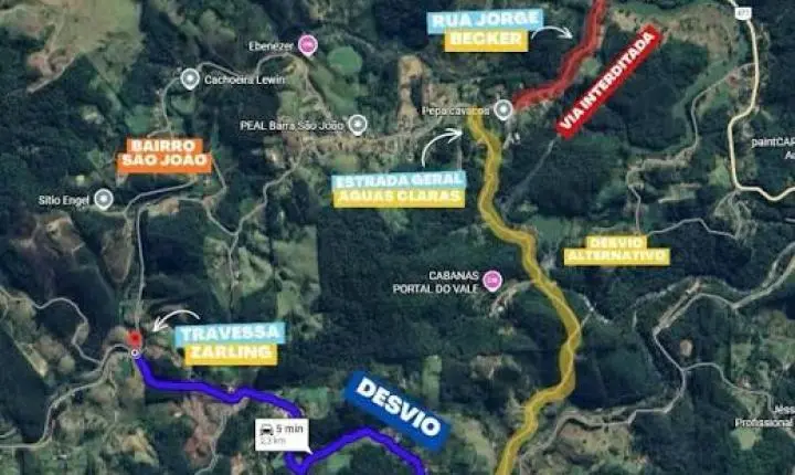 Trecho em frente à BN Papéis será interditado para obras em Benedito Novo