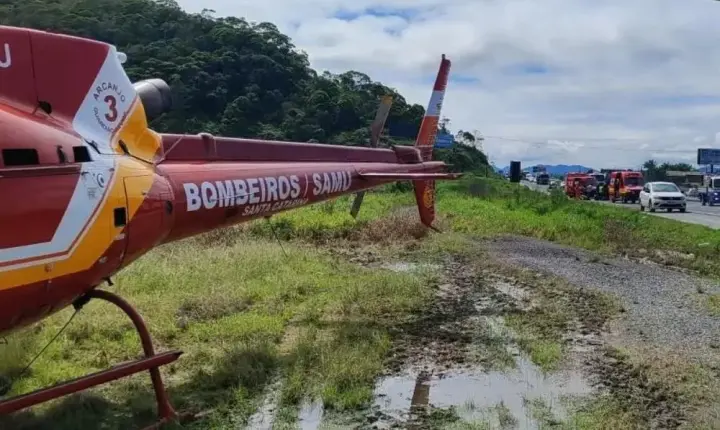 Morte na BR-470, resgate aéreo e incêndio industrial marcam atendimentos dos bombeiros no Vale